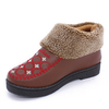 Warm Cotton Lining Stitches Round Toe Slip On Snow Boots For Women