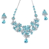 Water Drop Crystal Flower Necklace Earrings Jewelry Set