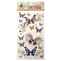 Waterproof Colorful Butterfly Pattern Lady Temporary Tattoo Sticker Decal Body Art