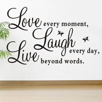 Waterproof Live Love Wall Stickers Butterfly Wall Decorations Home Decal