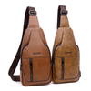 Waterproof Retro PU Leather Chest Bag Business Crossbody Bag Sling Bag For Men