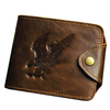 Wax Oil Skin Genuine Leather Wallet Vintage 8 Card Slots Wallet