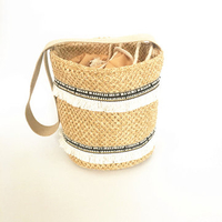 Weave Bucket Bag Summer Plait Crossbody Bag Casual Beach Sling Bag
