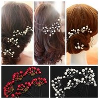 Wedding Party Bridal Prom White Pearl Flower Hair Clip Pin
