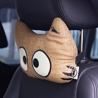 WenTongZi Cartoon Cat Cushion Headrest with Glowing Effect Car Front Seat Headrest Pillow