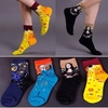 Western Chrismas Abstractionism Painting Art Cartoon Cute Socks Cotton Tube Socks