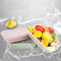 Wheat Straw Storage Box Sealed Can Degradable Food Container Refrigerator Microwave Box