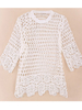 White Embroideried Floral Lace Crochet T-shirt Blouse