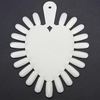 White Heart Shaped False Nail Art Display Practice Wheel 21 Tips