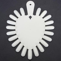 White Heart Shaped False Nail Art Display Practice Wheel 21 Tips