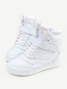 White Hook Loop Lace Up Heel Increasing High Top Casual Sport Shoes