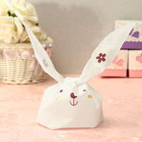 White Plastic Lovely Easter Rabbit Bag Sweet Candy Kids Cookie Bags