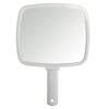 White Professional Square Makeup Vanity Mirror Handheld Hair Salon Barber Tool