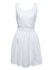 White Sleeveless Burn-out Tunic Elastic Waist Mini A-Line Dress