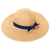 Wide Brim Lace Stripe Bow Straw Beach Hat Cap Summer Floppy Visor Sun Hat