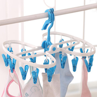 Windproof PP Clothes Pegs Folding Towel Socks Hanger Racks Foldable Clothes Laundry Dryer Airer