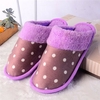 Winter Ball Dot Slip On Open Heel Flat Warm Indoor Home Slippers For Women