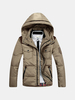 Winter Business Casual Thicken Multi-Pockets Stitching Detachable Hood Jacket For Men