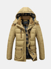 Winter Casual Outdoor Slim Thicken Warm Multi Pockets Detachable Hood Coat for Men