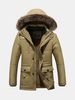Winter Casual Outdoor Thicken Multi Pockets Plus Size Detachable Hooded Fur Jacket for Men
