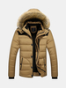 Winter Casual Outdoor Thicken Warm Plus Size Furry Hooded Jacket Coat for Men