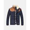 Winter Casual Outdoor Thicken Warm Stitching Stand Collar Jacket for Men