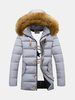 Winter Casual Outdoor Windproof Thicken Warm Solid Color Detachable Hood Jacket for Men