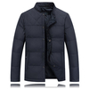 Winter Casual Thick Warm Stand Collar Solid Color Down Jacket for Men