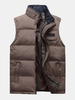 Winter Casual Thicken Warm Multi-Pockets Stand Collar Padded Waistcoat For Men