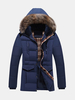 Winter Casual Thicken Warm Windproof Furry Hooded Padded Jacket for Men