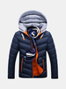 Winter Fashion Casual Thicken Warm Zipper Side Pockets Hooded Jacket for Men