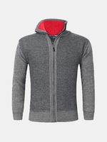 Winter Knitted Woolen Blending Thick Polar Fleece Lining Sweater Cardigans for Men