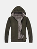Winter Knitting Cashmere Lined Thick Warm Hooded Cardigan For Men