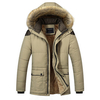 Winter Outdoor Thicken Shoulder Splices Detachable Hood Fur Padded Jacket For Men