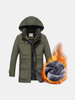 Winter Outdoor Casual Thicken Warm Loose Detachable Hood Padded Jacket for Men