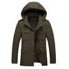 Winter Outdoor Casual Thicken Warm Multi Pockets Slim Hooded Jacket for Men