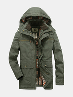 Winter Outdoor Cotton Thicken Multi Pockets Detachable Hood Jacket for Men