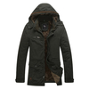 Winter Outdoor Thicken Multi Pockets Solid Color Detachable Hood Jacket for Men