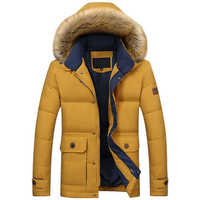 Winter Outdoor Thicken Warm Casual Detachable Hood Down Jacket for Men