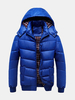 Winter Outdoor Thicken Warm Coat Rib Cuff Solid Color Detachable Hood Jacket for Men