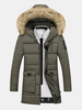 Winter Outdoor Thicken Warm Windproof Detachable Hood Long Padded Jacket for Men