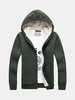 Winter Stripe Knitting Lined Thick Warm Hooded Cardigan For Men