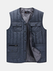 Winter Thicken Outdoor Multi-Pockets Duck Down Casual Loose Waistcoat for Men