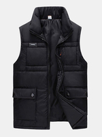 Winter Thicken Outdoor Multi-Pockets Duck Down Stand Collar Waistcoat for Men