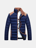 Winter Thicken Warm Shoulder Stitching Stand Collar Slim Jacket for Men