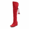 Winter Warm Over The Knee Thigh High Lace Up Flat Long Boots