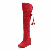 Winter Warm Over The Knee Thigh High Lace Up Flat Long Boots