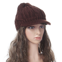 Winter Warm Women Crochet Knit Wool Beanie Ski Peaked Hat Cap