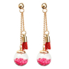 Wishing Ball Crystal Leather Tassel Long Earrings Gift