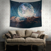 Wolf Moon Mandala Wall Hanging Tapestry Beach Yoga Towel Rug Bedspread Gypsy Throw Blanket Decor